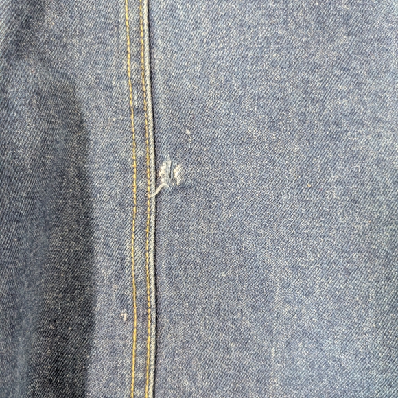 Vintage Avant Garde Men's Blue Denim Jacket Coat with Sherpa Lining Size  XL - Picture 16 of 16